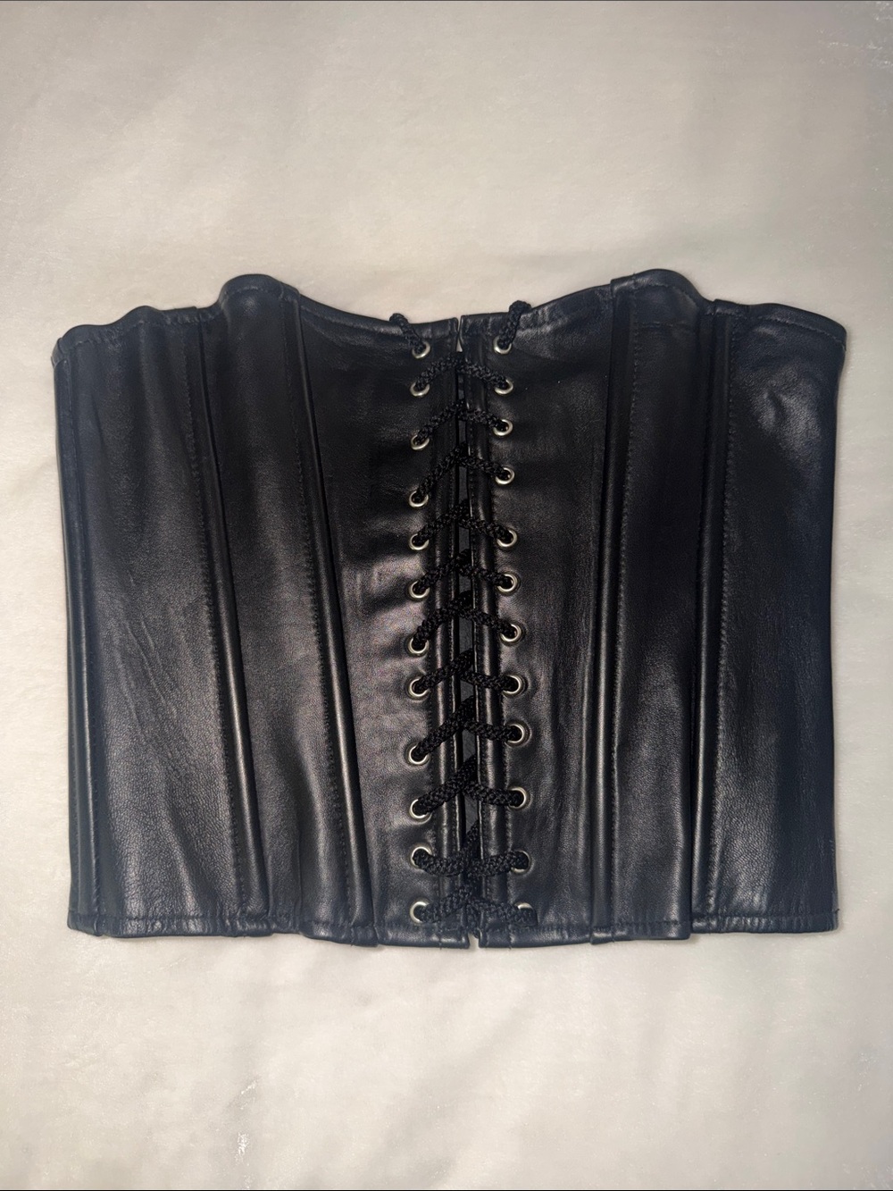 Vintage 90’s Y2K Elegant moments Leather Lace Up Corset